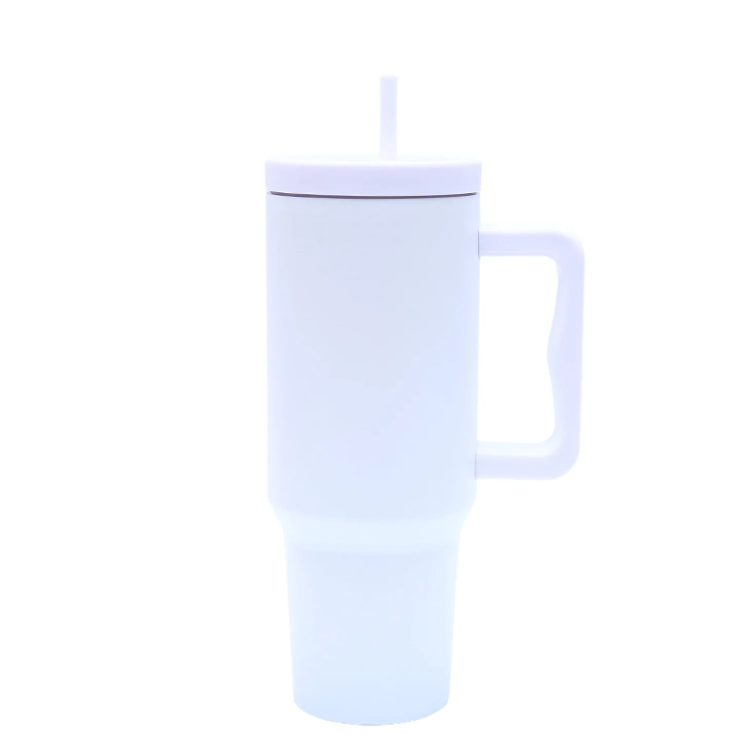40 oz. Stainless Steel Modern Tumbler with Handle & Straw