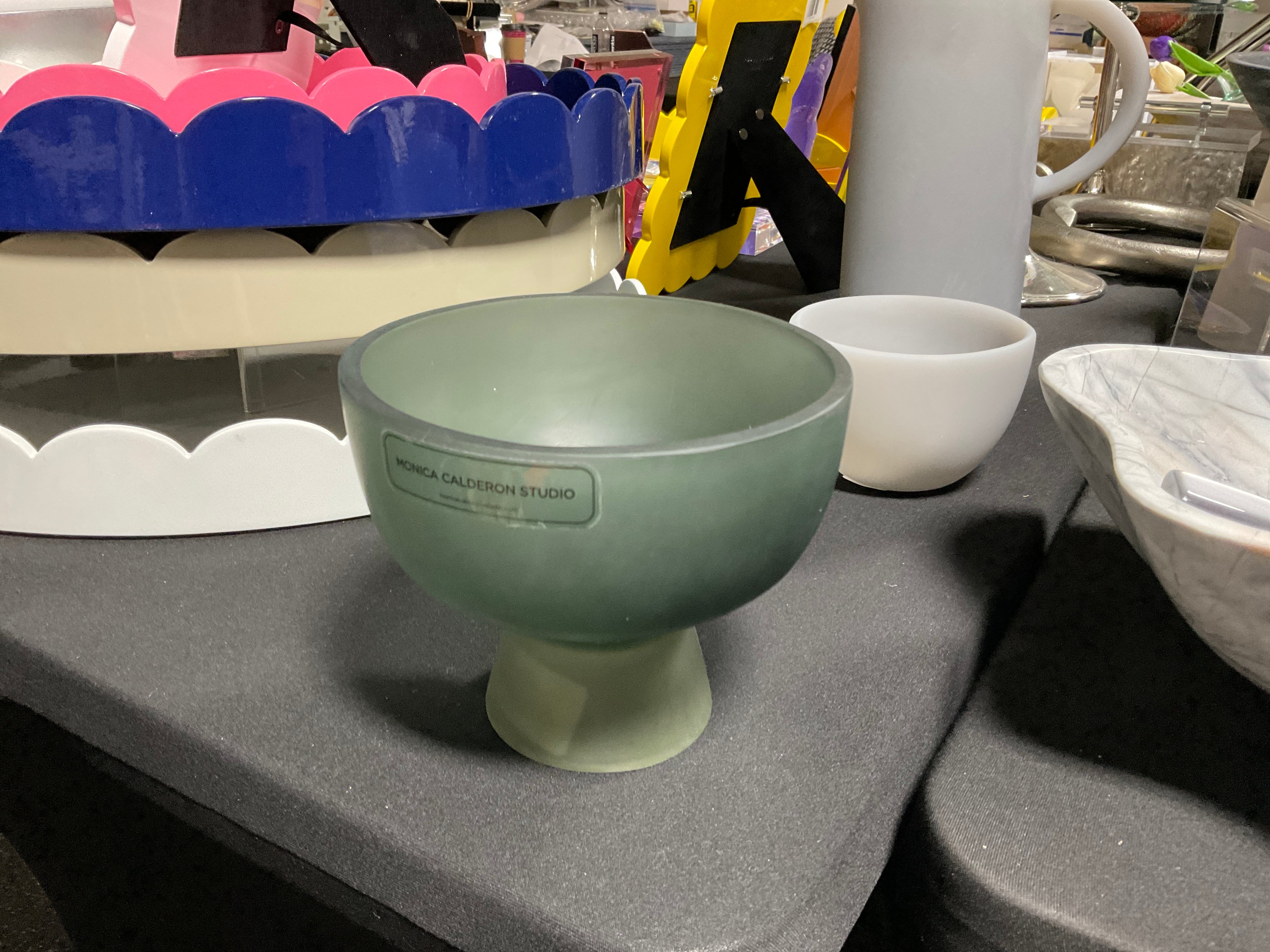 Green Pedestal Bowl-Short