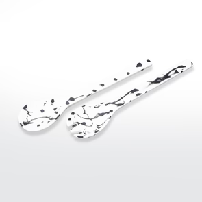 Everyday Servers 2pc - Solid White /Black Splatter (11)