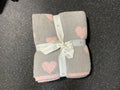 Heart Luxury Soft Throw Gray
