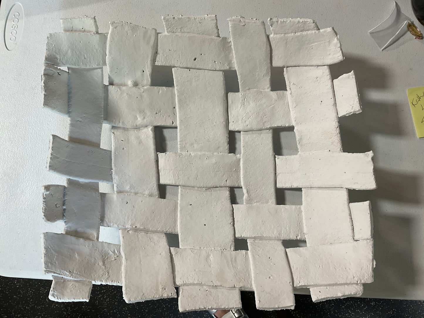 White Ceramic Basketweave Bowl