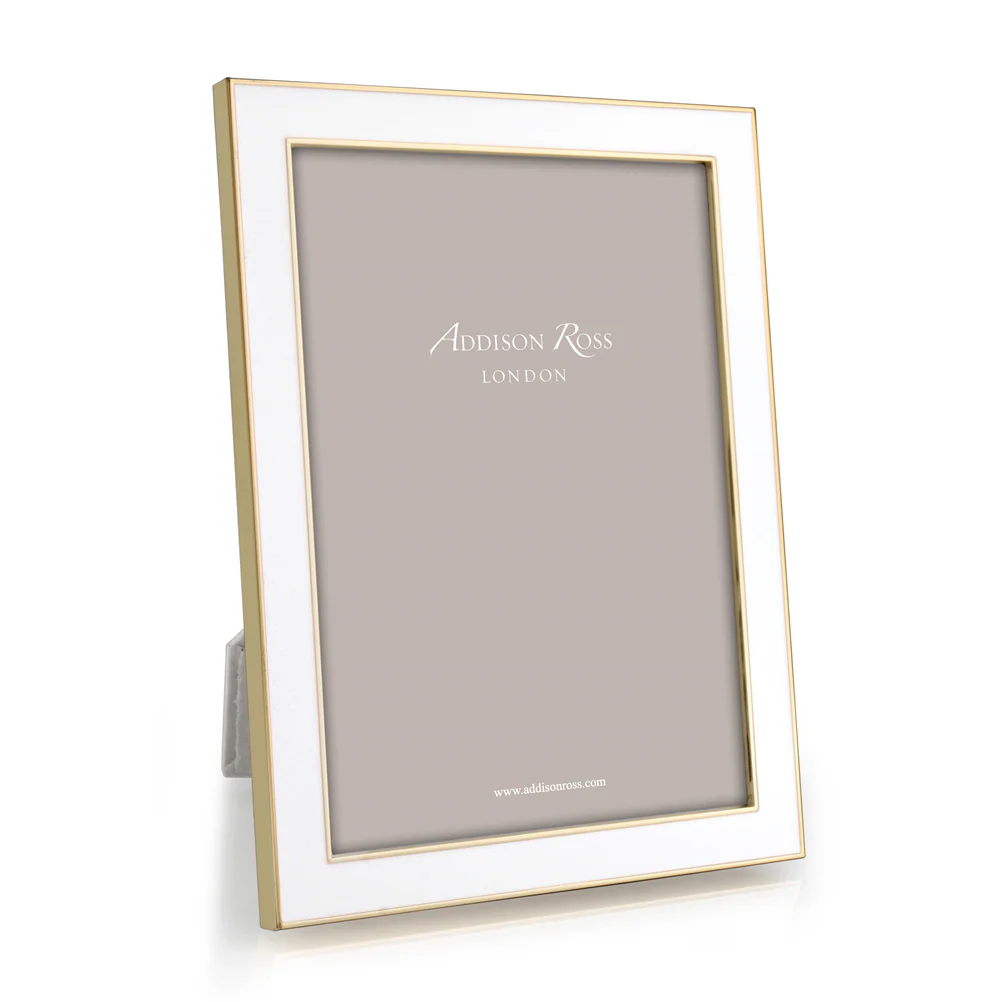 White Enamel & Gold Frame