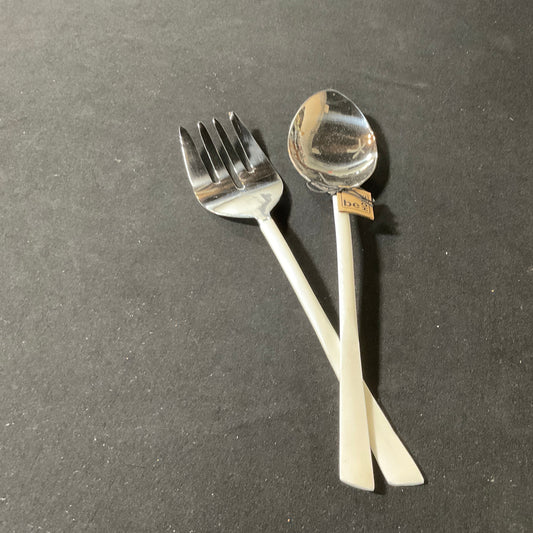 White Dipped Enamel Servers