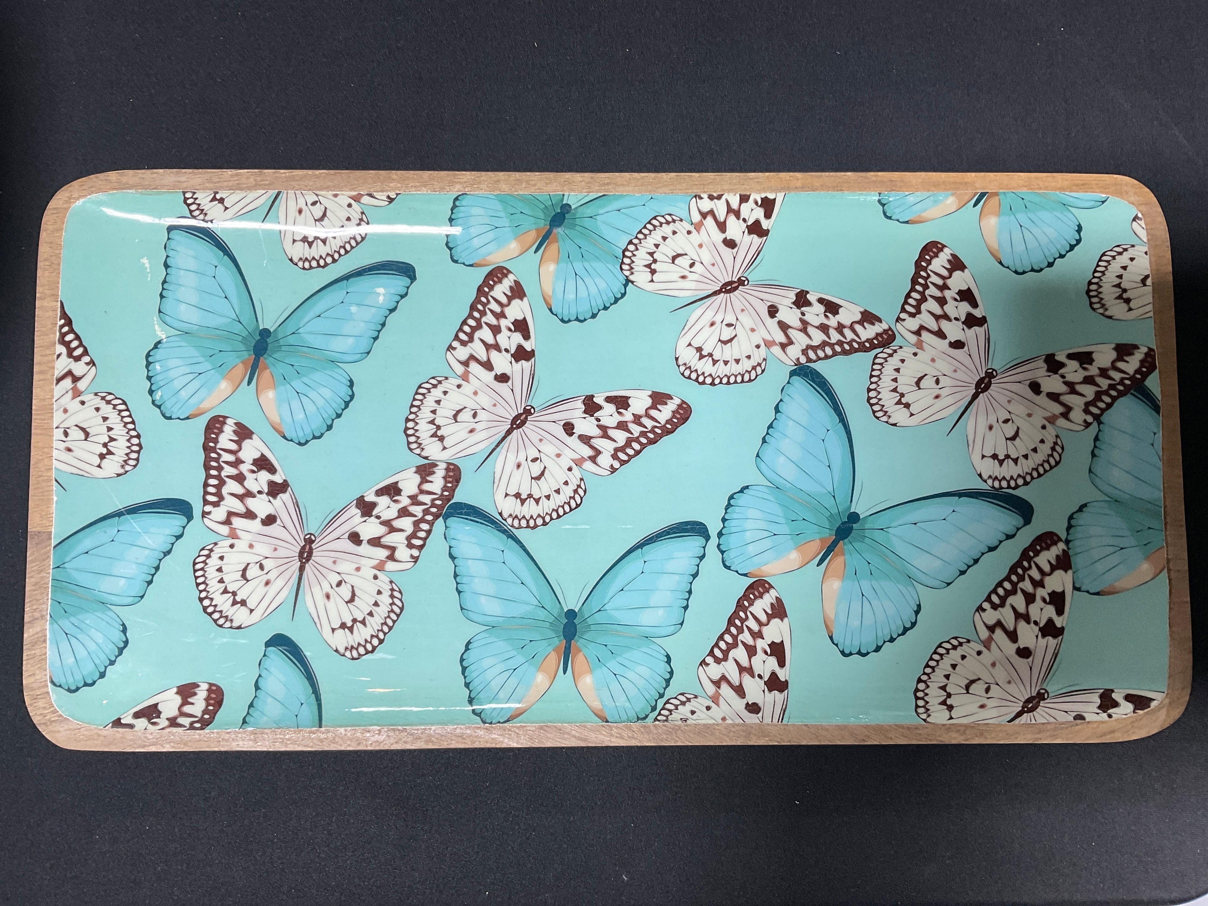 MANGO WOOD LARGE BUTTERFLY TRAY
