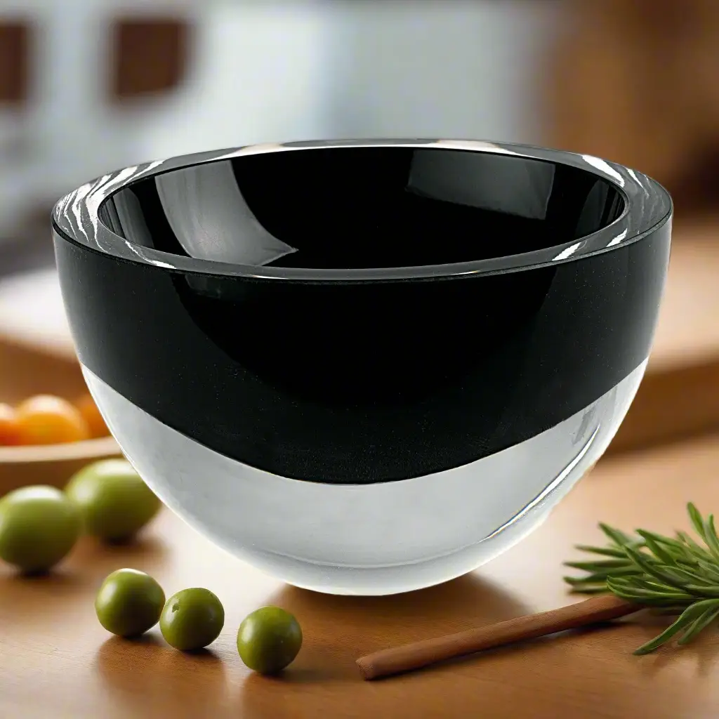 Black Penelope Mouth Blown 6” Bowl