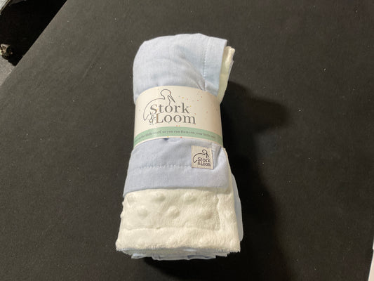 Blue Oxford Minky Dot Blanket 30x40