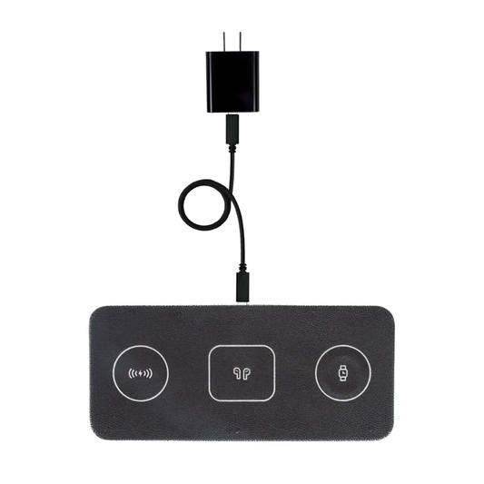 Ace 3 in 1 Portable Wireless Fast Charging Pad-Black