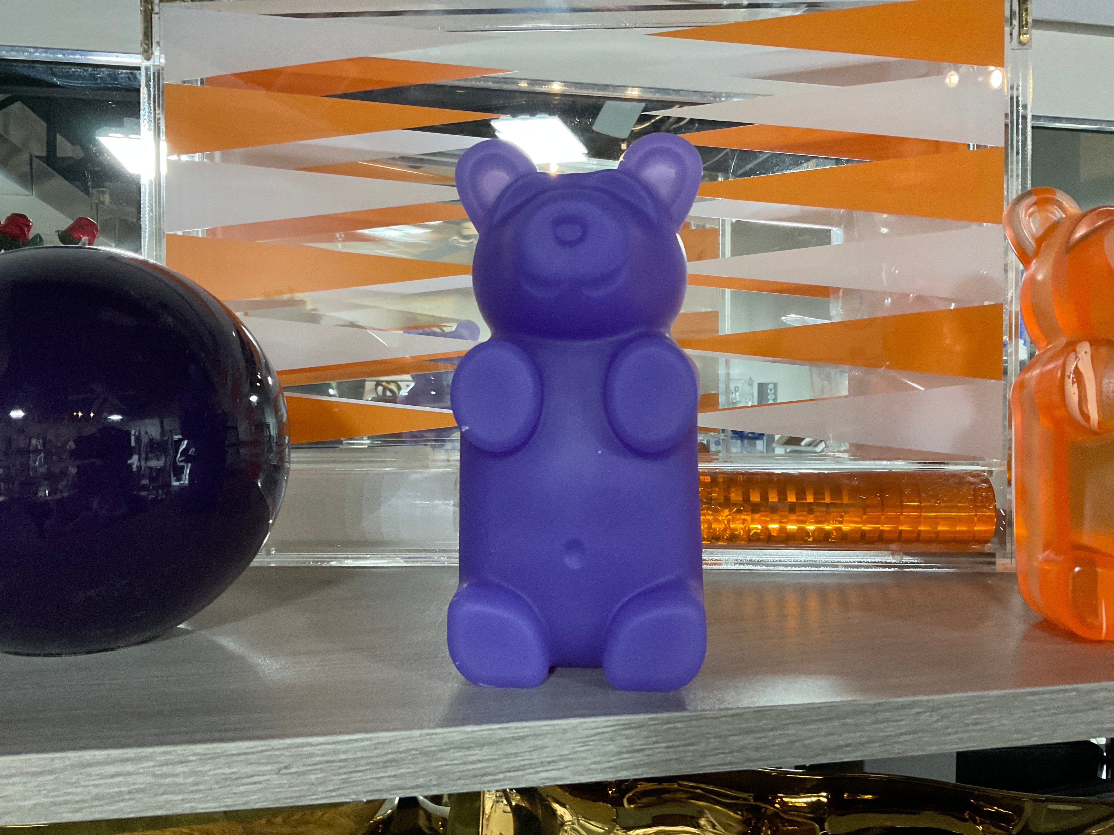 Matte Purple Resin Bear