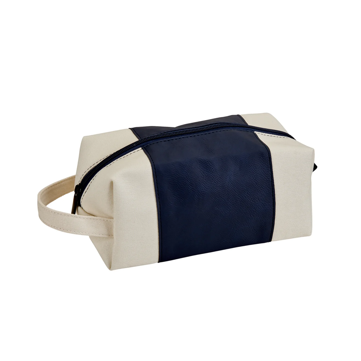 LEATHERETTE/CANVAS NAVY TRAVEL KIT