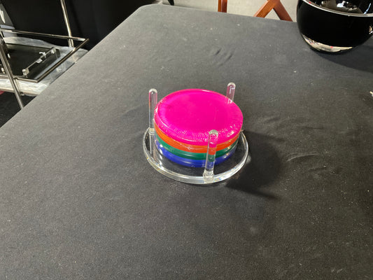 TW Acrylic Coasters in Holder S/4