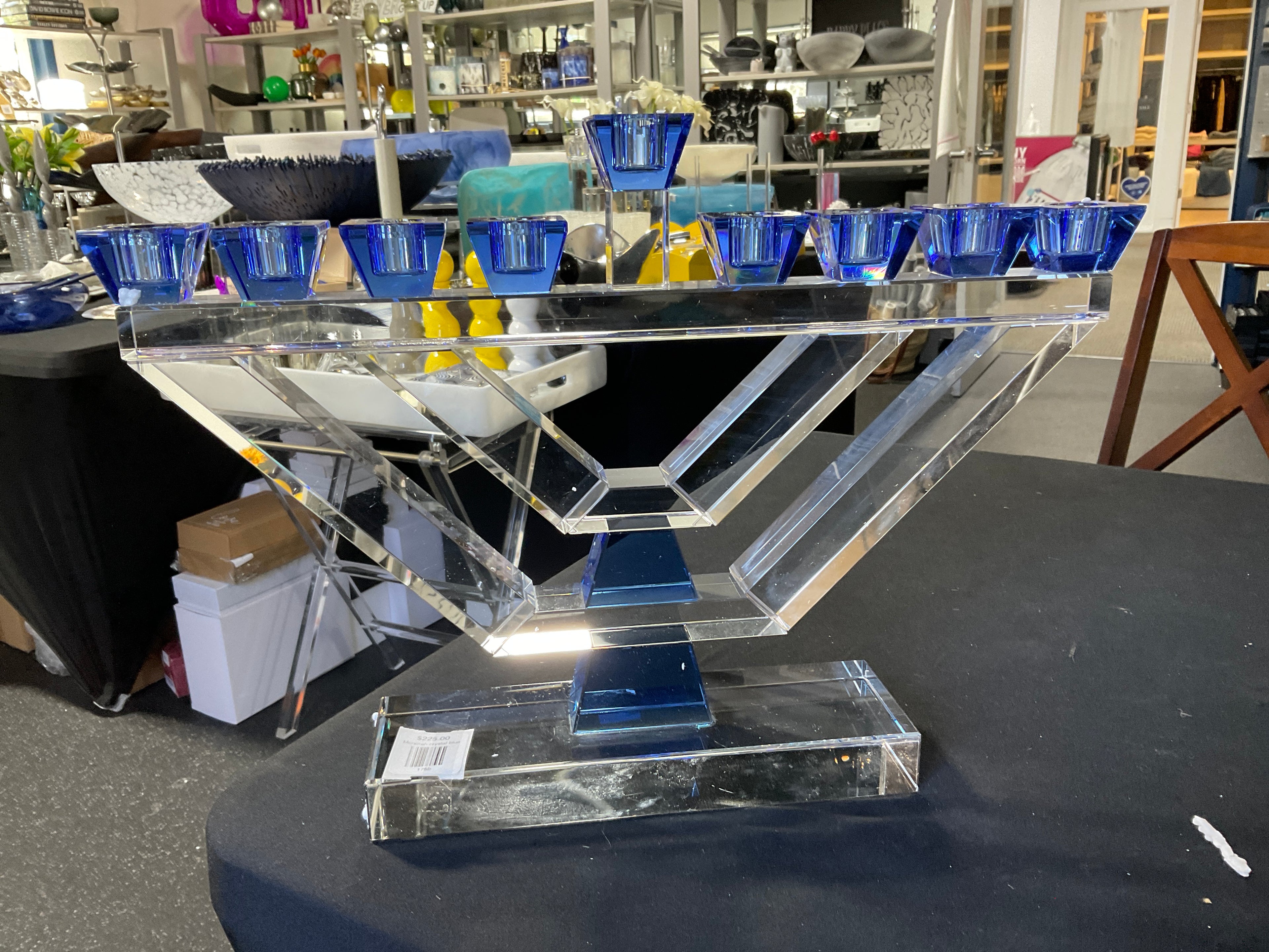 Menorah crystal blue