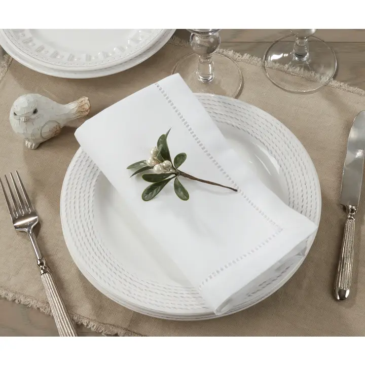 Poly Hemstitched Dinner Napkin