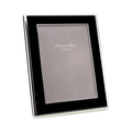WIDE, CURVED ENAMEL FRAME: BLACK & SILVER