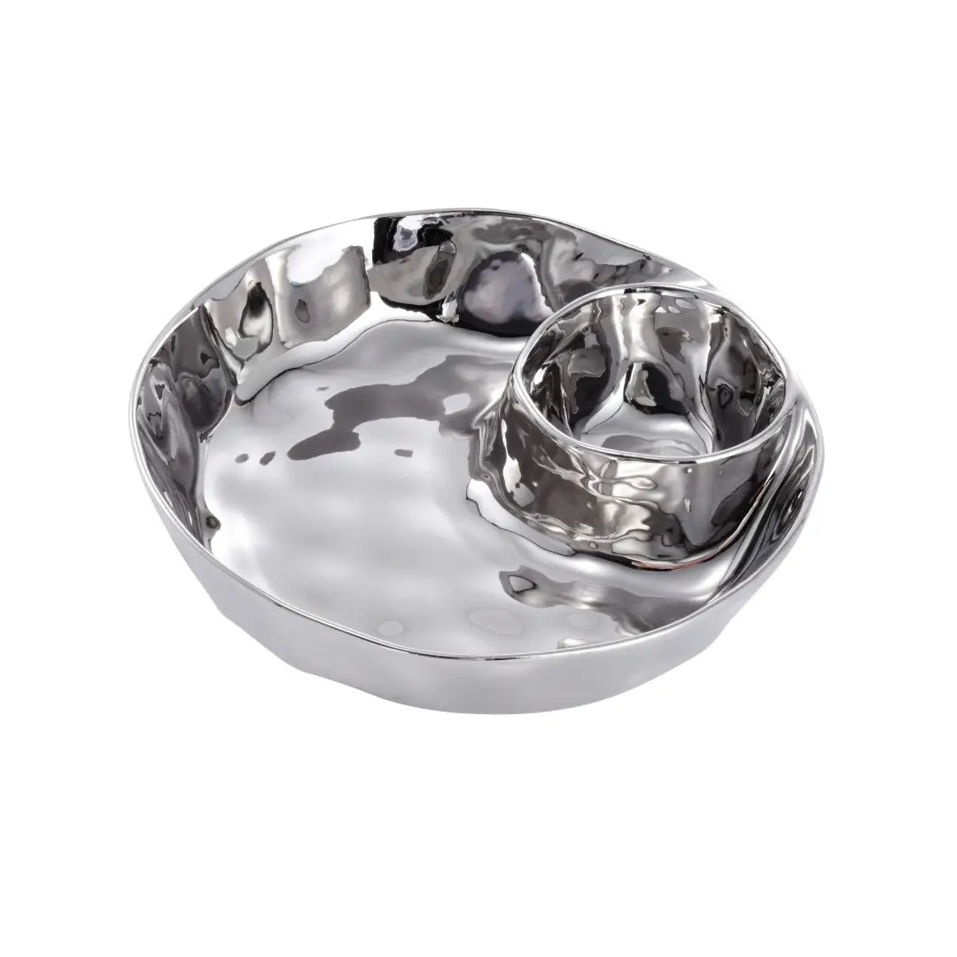 Round Chip and Dip Silver