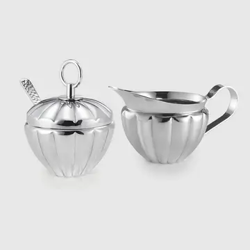 Silhouette Scalloped Cream & Sugar Set