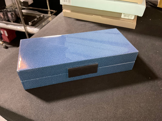 4x9 Box Blue Shagreen Silver