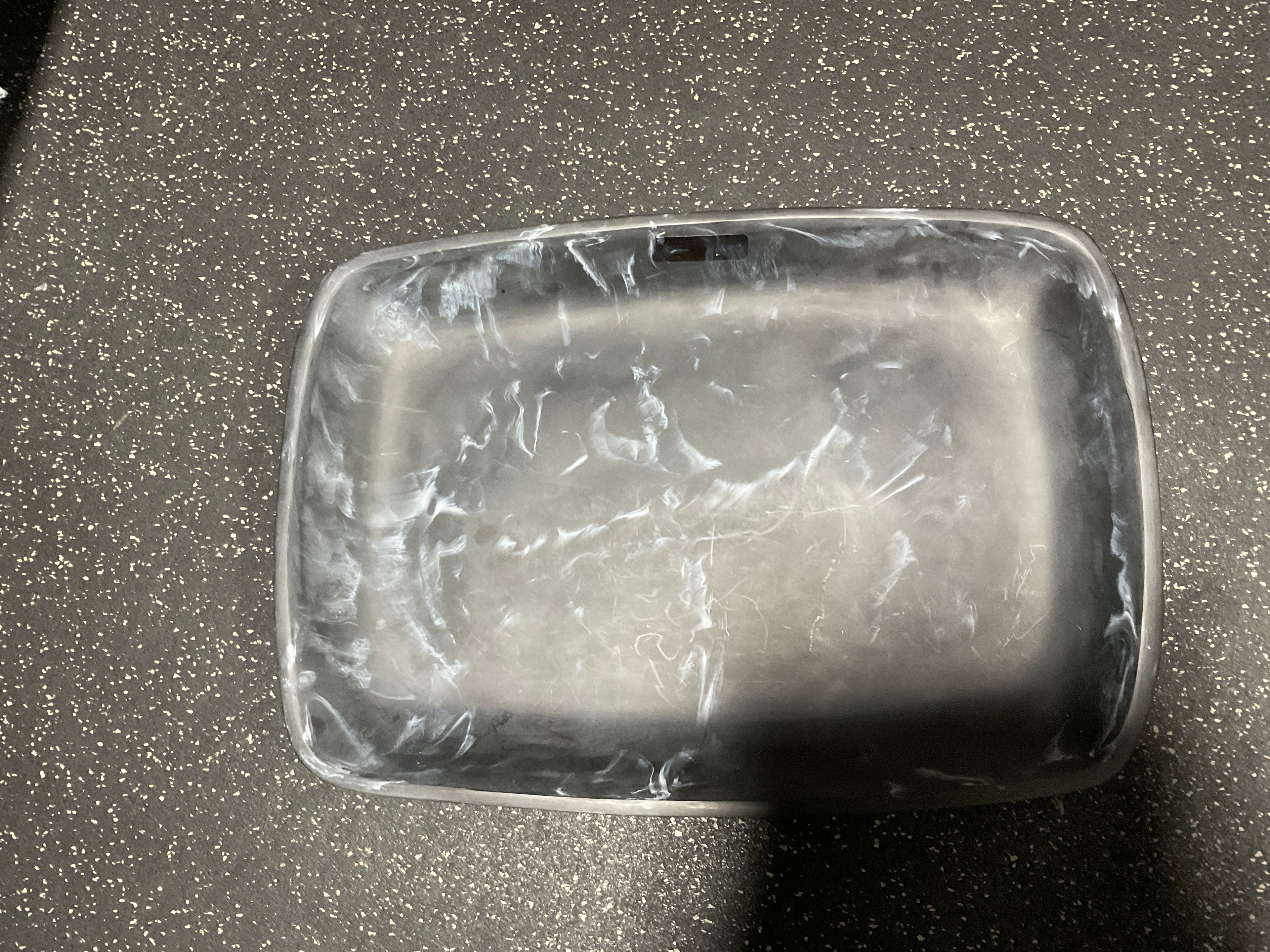 21” Large Resin Tray Black Marble