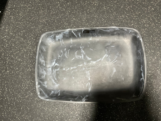 21” Large Resin Tray Black Marble