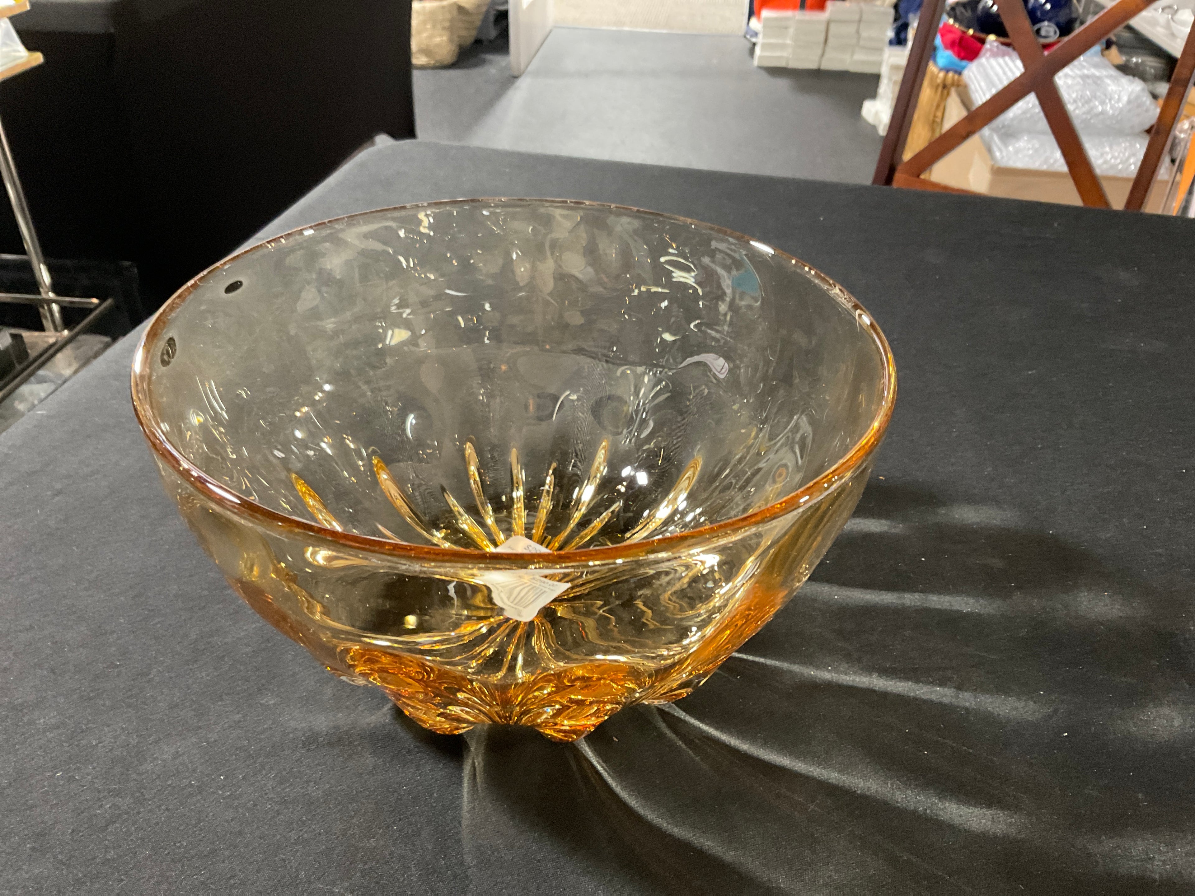 Hand Blown Sheer Illusion Bowl-Whiskey