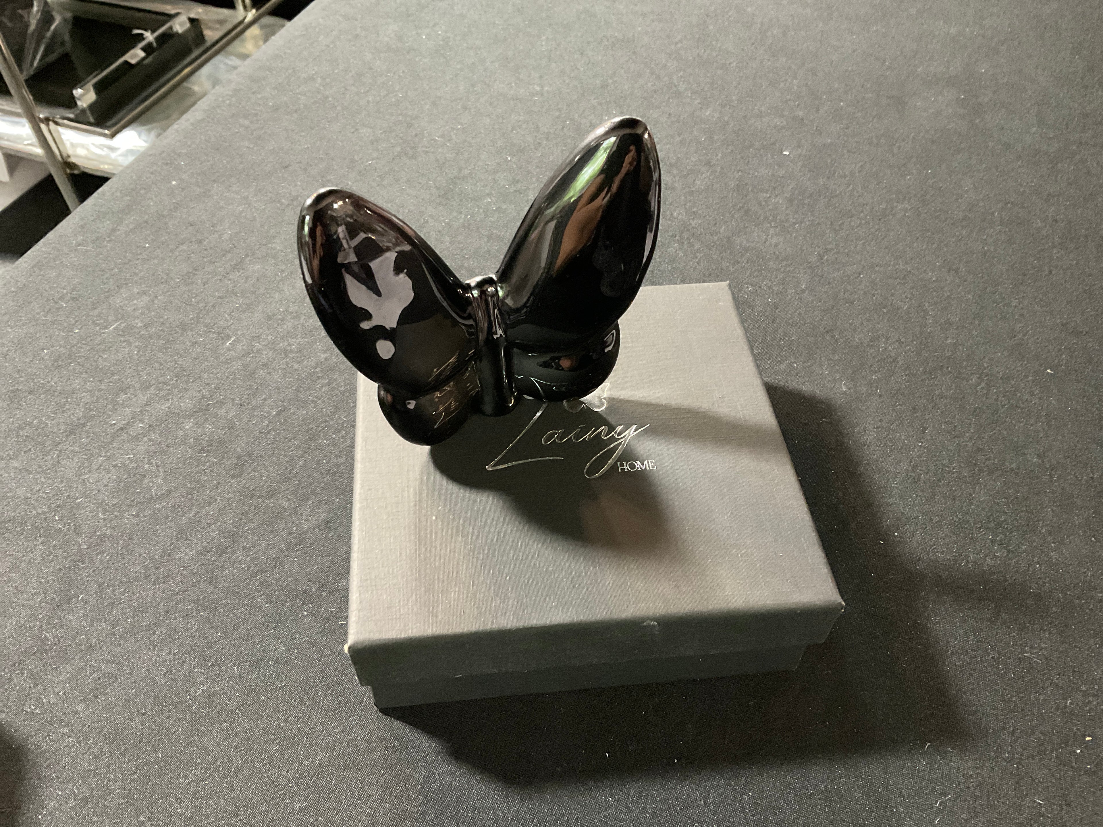 Large Crystal Butterfly Black