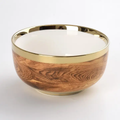 Wood/Gold/Porcelain Medium Bowl