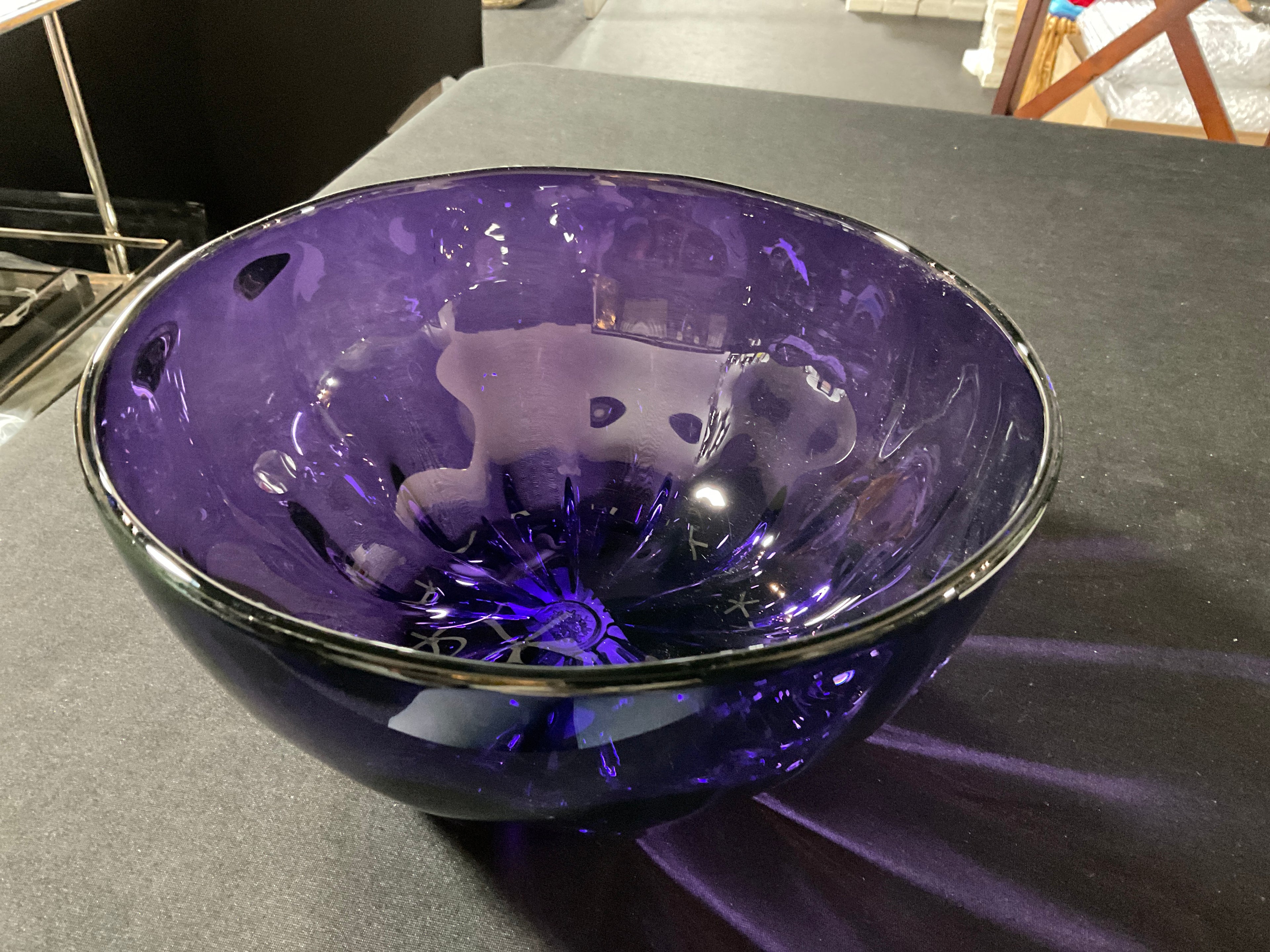 Hand Blown Sheer Illusion Bowl - Amethyst