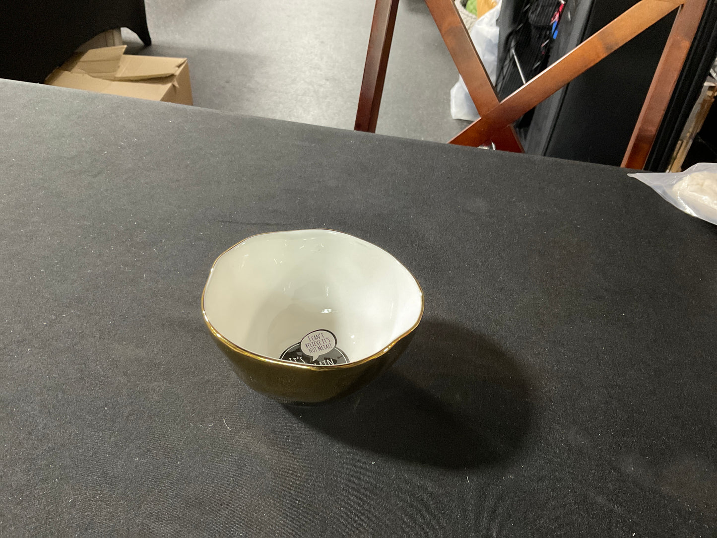 White and Gold Snack Bowl