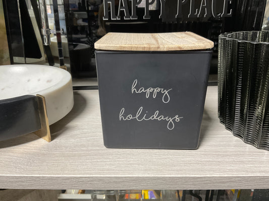 Black Happy Holidays Super