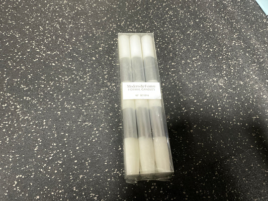 White and Silver Candlesticks-Box of 6