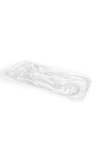 CLASSICAL RECTANGLE PLATTER WHITE SWIRL