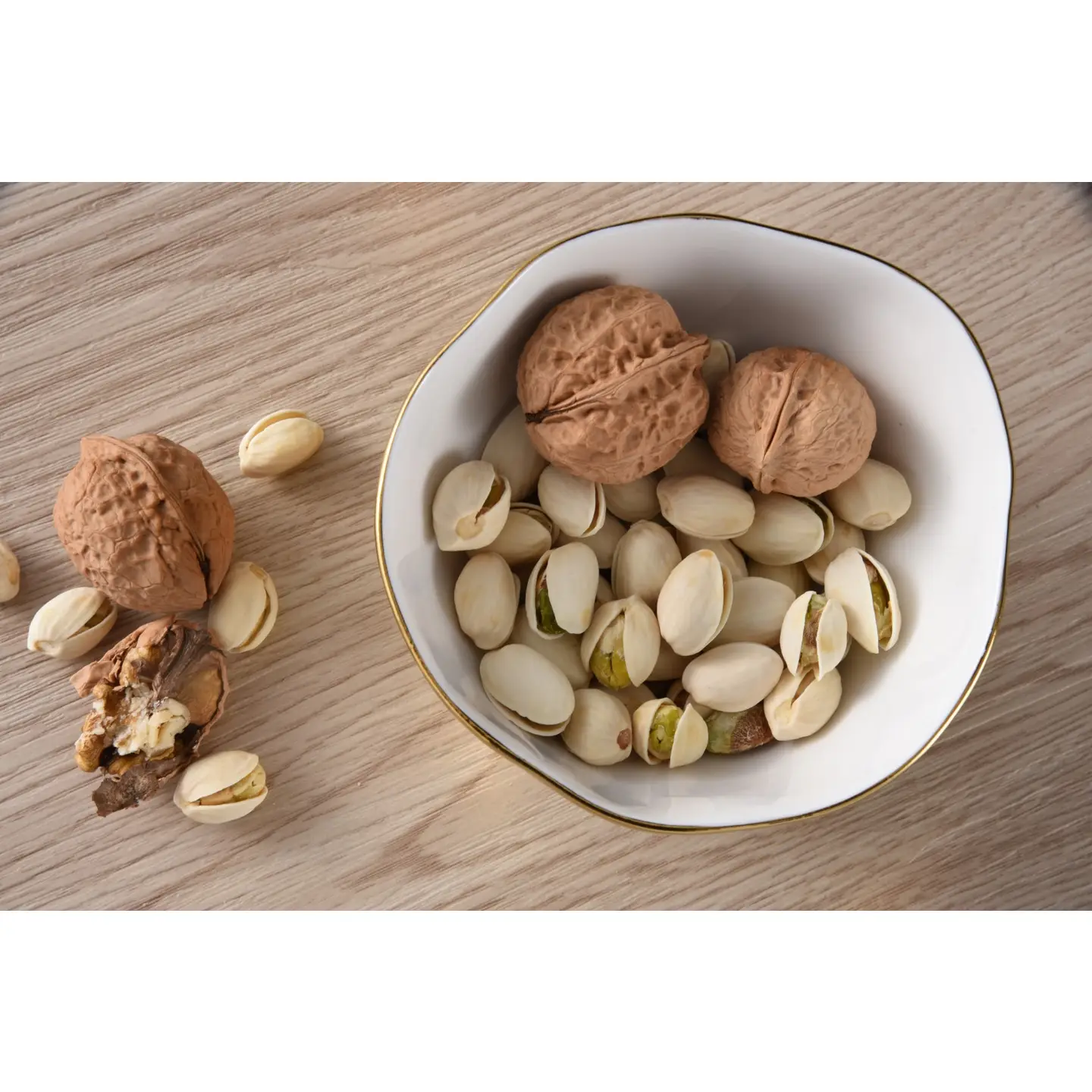 White and Gold Snack Bowl