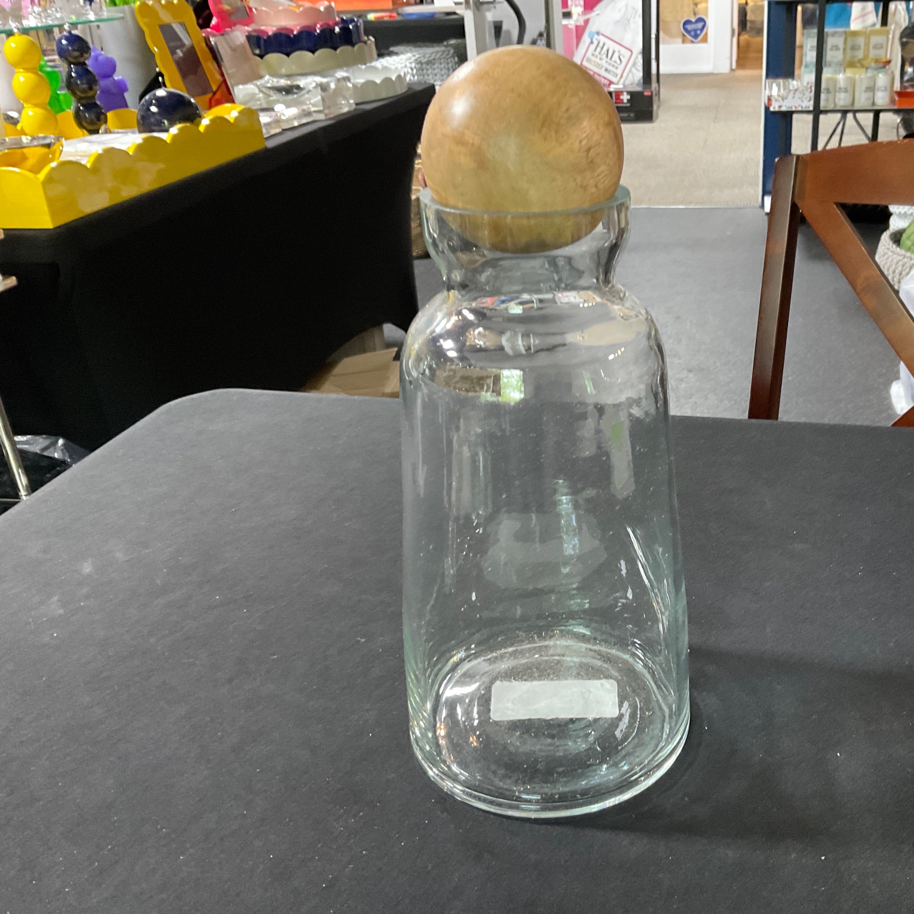Glass and Wood Mango Decanter-Medium