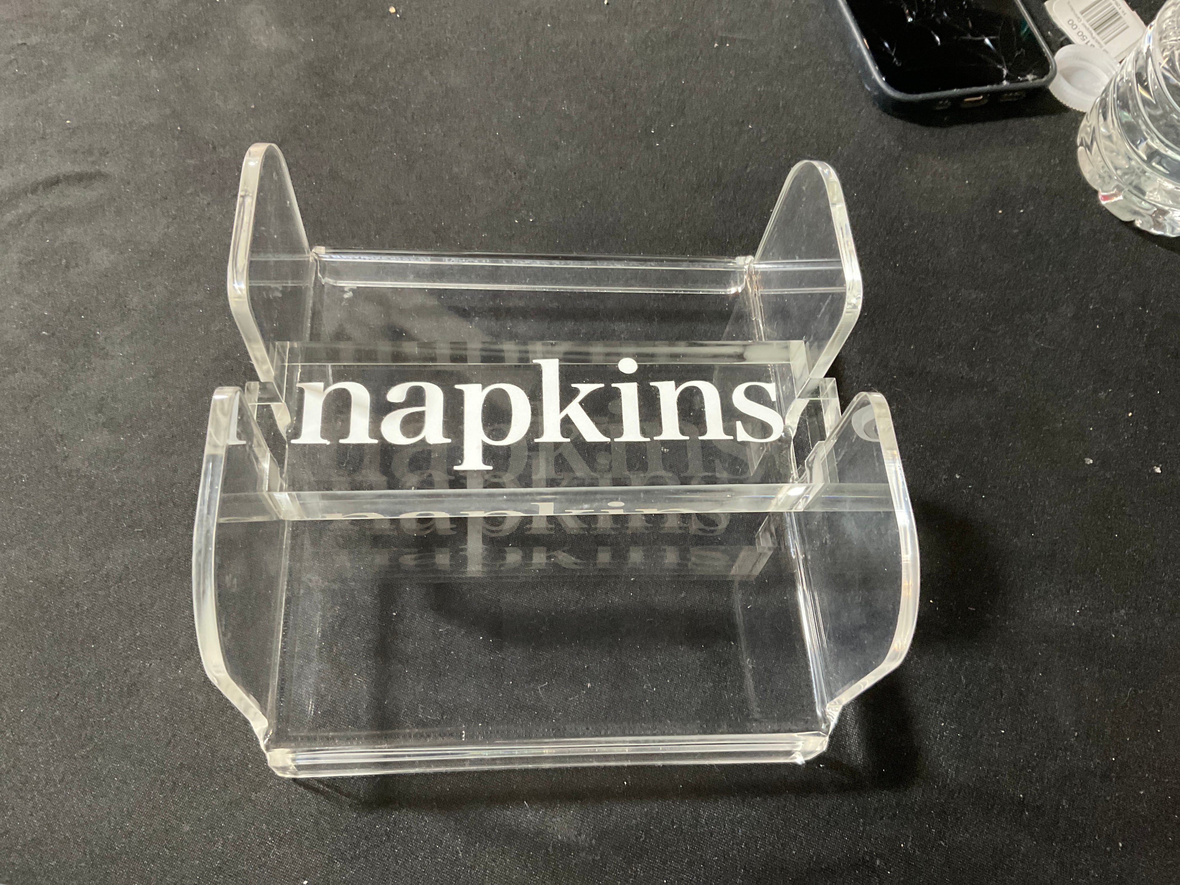 Cocktail Napkin Holder with Monogrammed T Bar