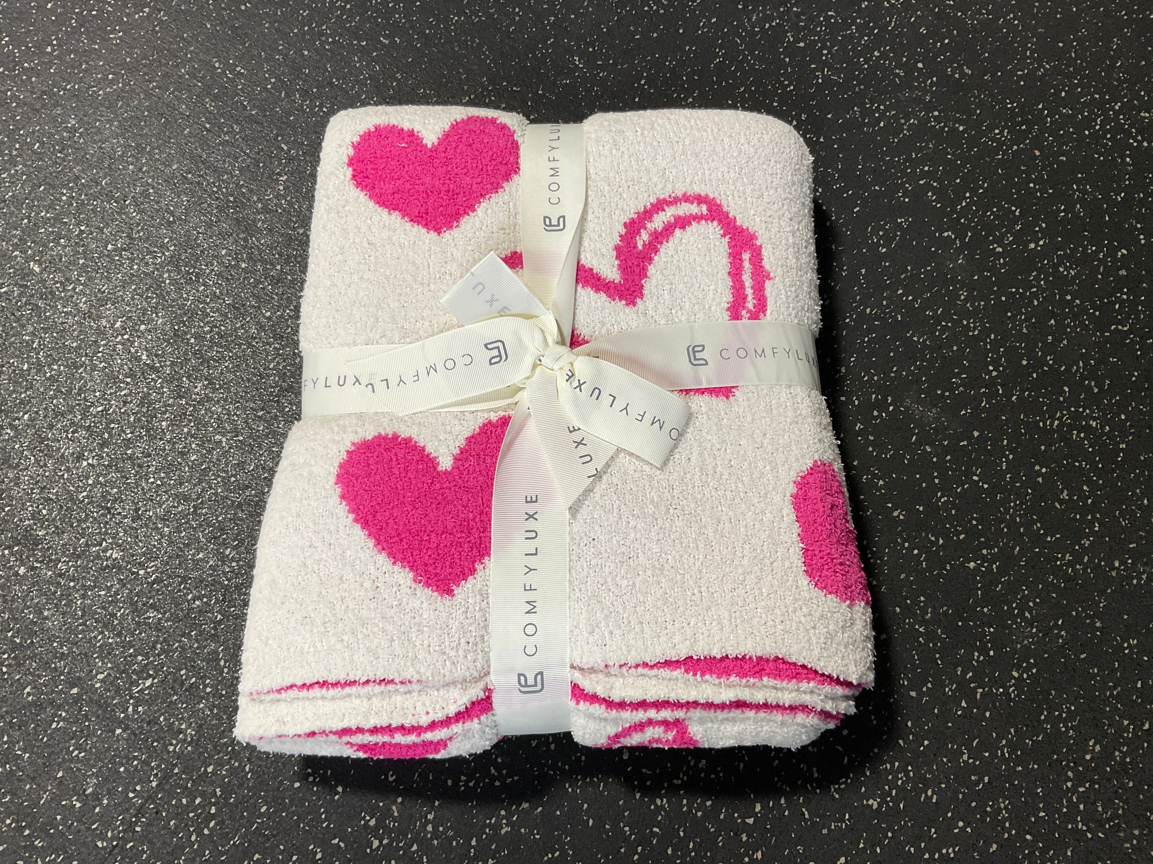 Heart Luxury Soft Throw Hot Pink