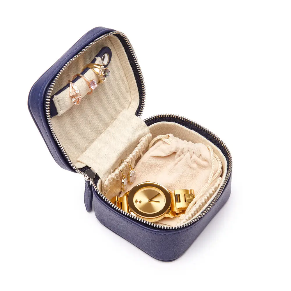 Petite Travel Jewelry Box-Navy