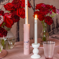 SMALL WHITE BOBBIN CANDLESTICK - 10CM