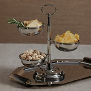 3-Tier Alloy Condiment Set - Polished Nickel