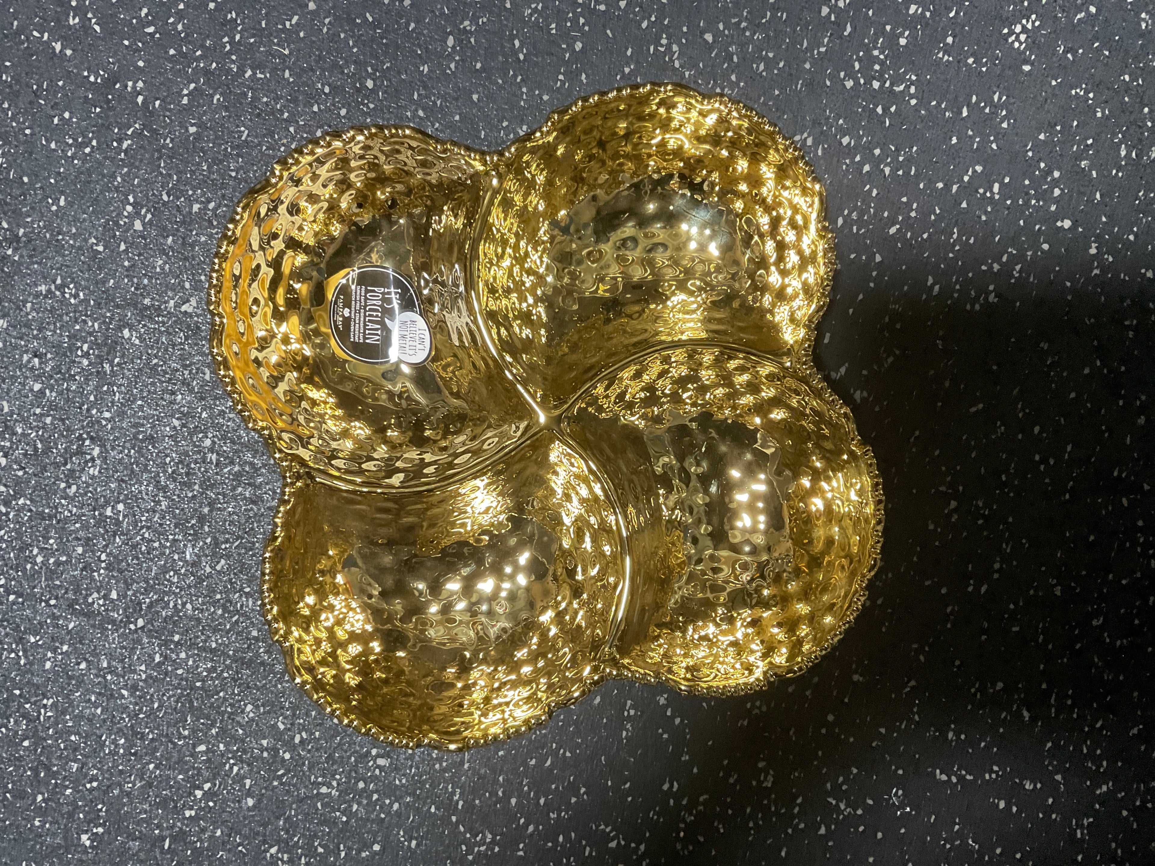 4 Section Bowl Gold Millenium
