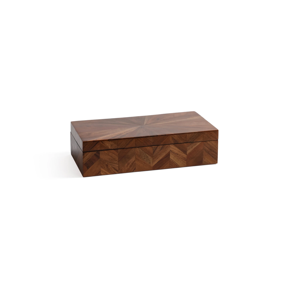 Sm Chevron Wood Box - Small