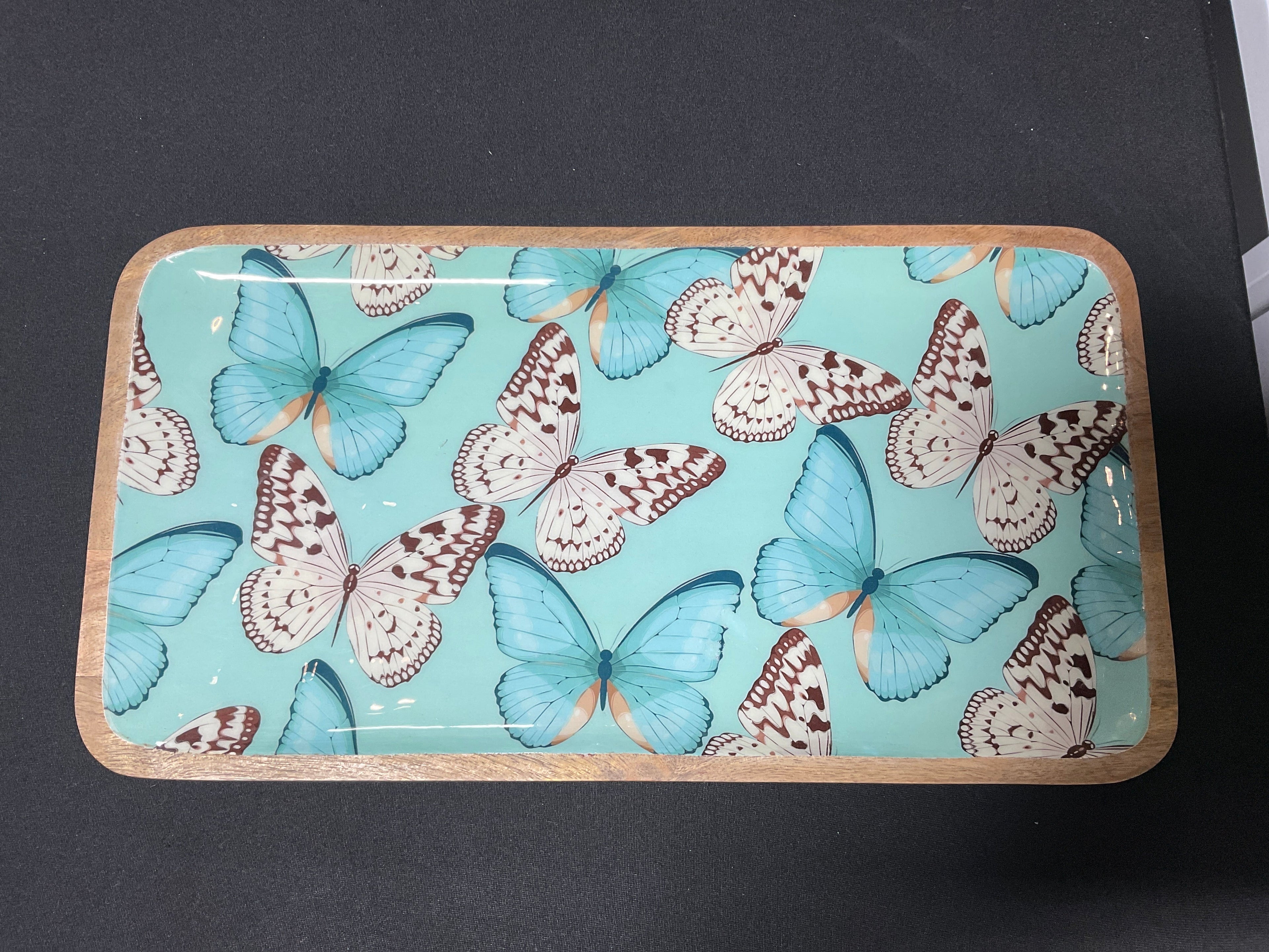 MANGO WOOD SMALL BUTTERFLY TRAY