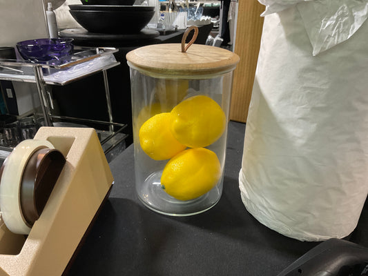 Small mango and Wood jar