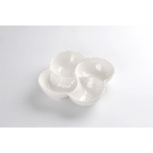 Waves 4 Section White Melamine Bowl