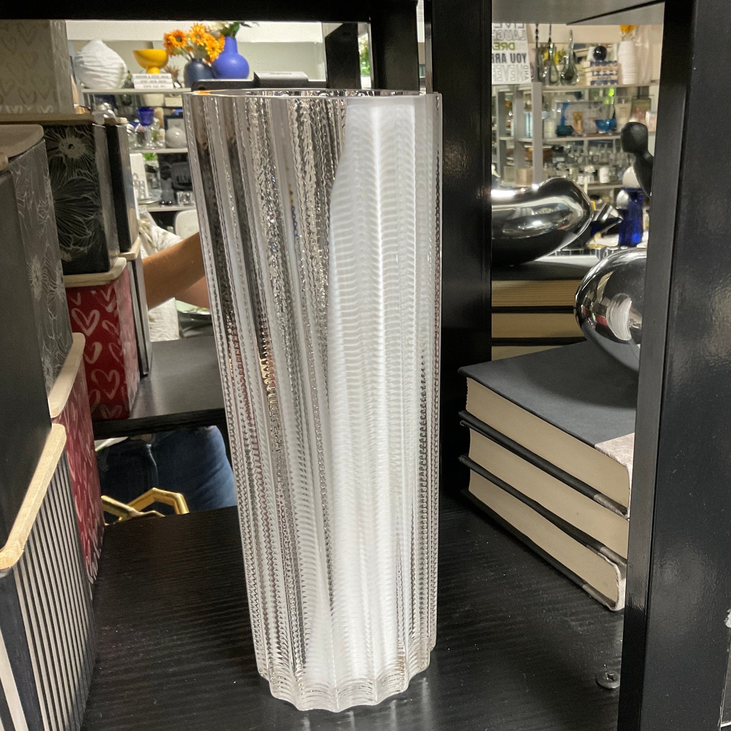 Threaded Vessel Tall Pastel White