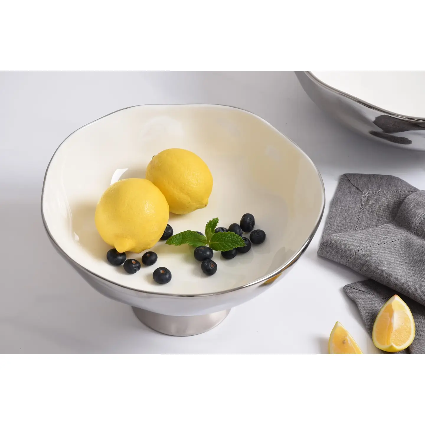 White Footed Bowl