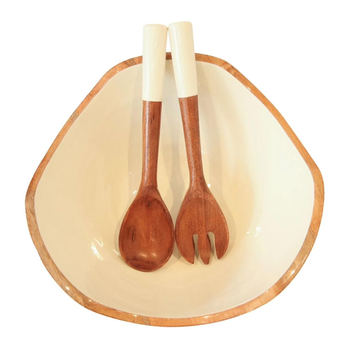 Indy Home Bright Mango Wood Bowl & Server Set