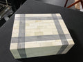 Bone and Navy Plaid Box-Large