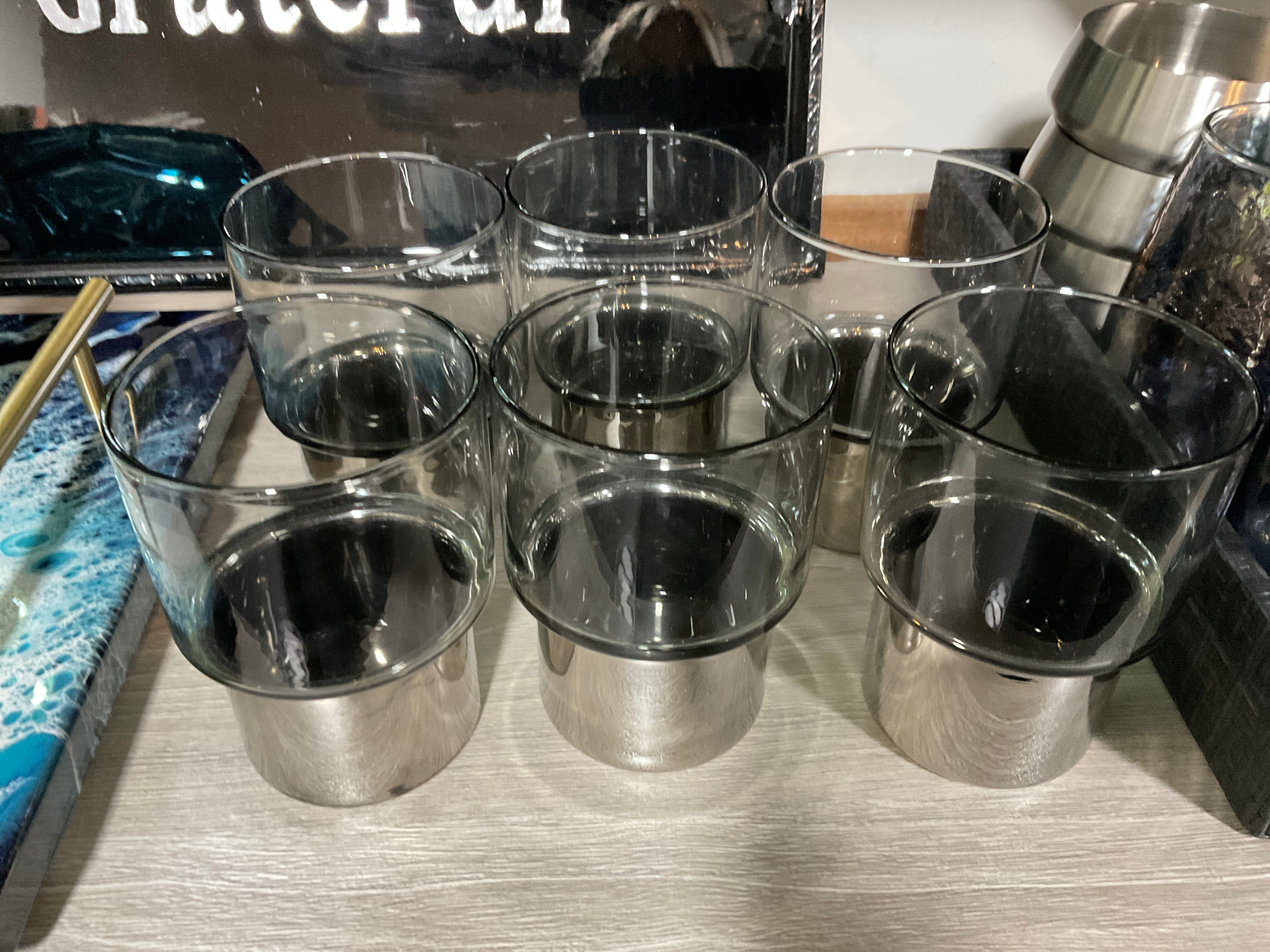 Como Smoke Rock Glasses-set of 6
