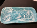 CLASSICAL RECTANGLE PLATTER AQUA SWIRL