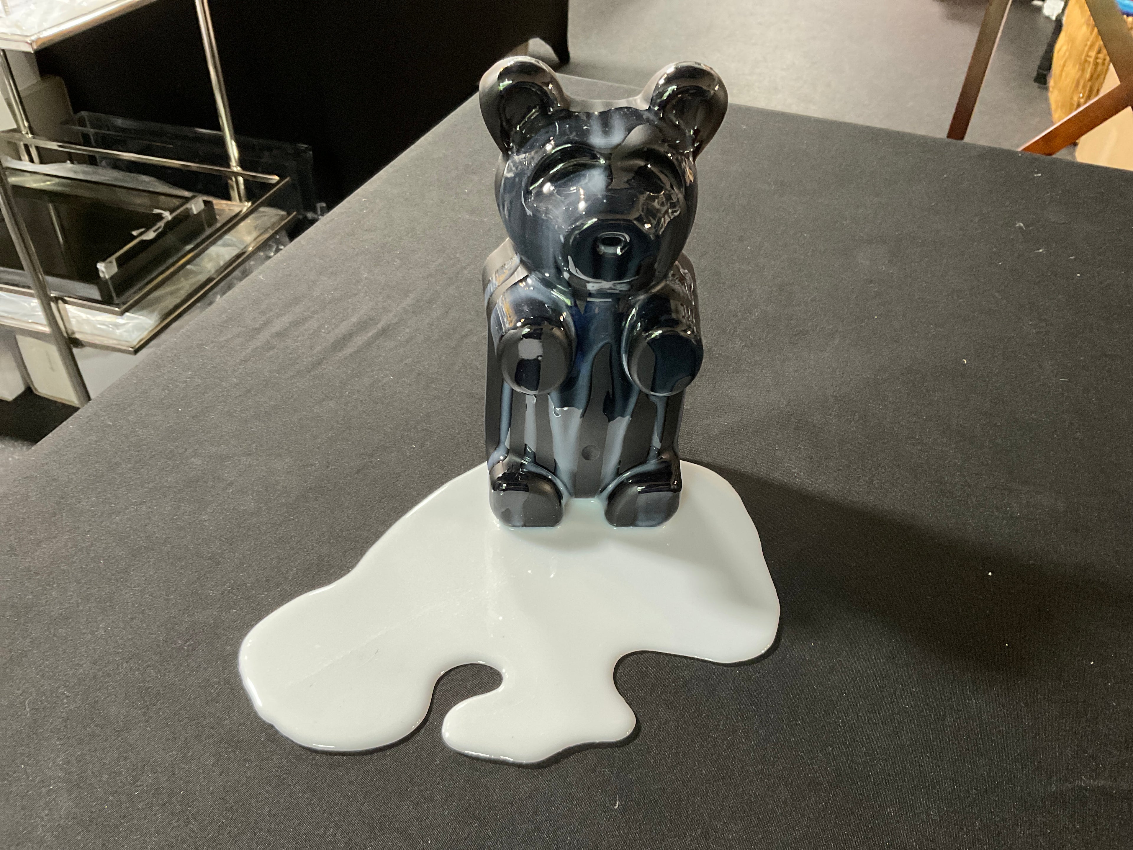 Black Bear with White Resin Base