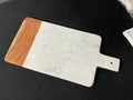 Rectangular Marble and Wood Cheese Board